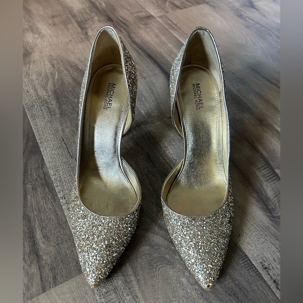 Michael by Michael Kors Gold Glitter Heels